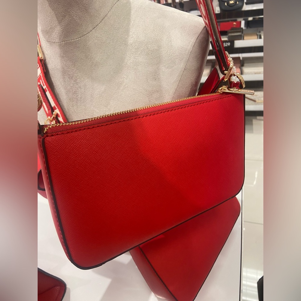 Michael Kors Bright Red Tech Crossbody - Picture 3 of 6